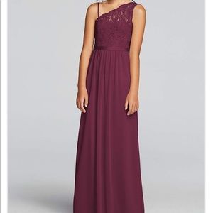 David Bridal Jr Bridesmaid dress Wine color